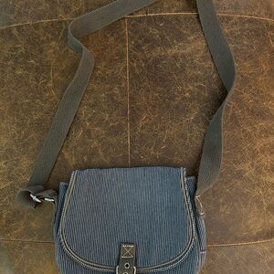 Thirty-One Navy and White Striped Crossbody Bag